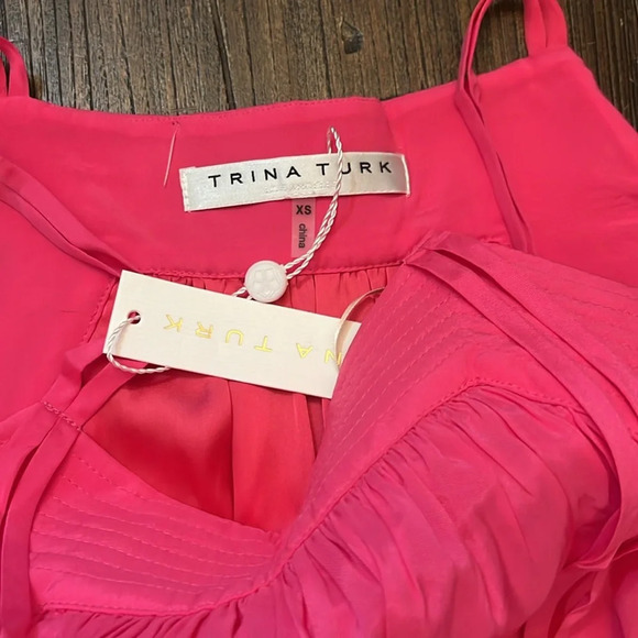 Trina Turk Floret Hot Pink Midi Shift Dress Size XS NWT - Picture 4 of 8